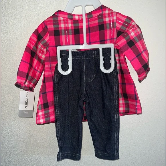 Carter's Pink and Black Plaid Button Down Shirt - Picture 2 of 2